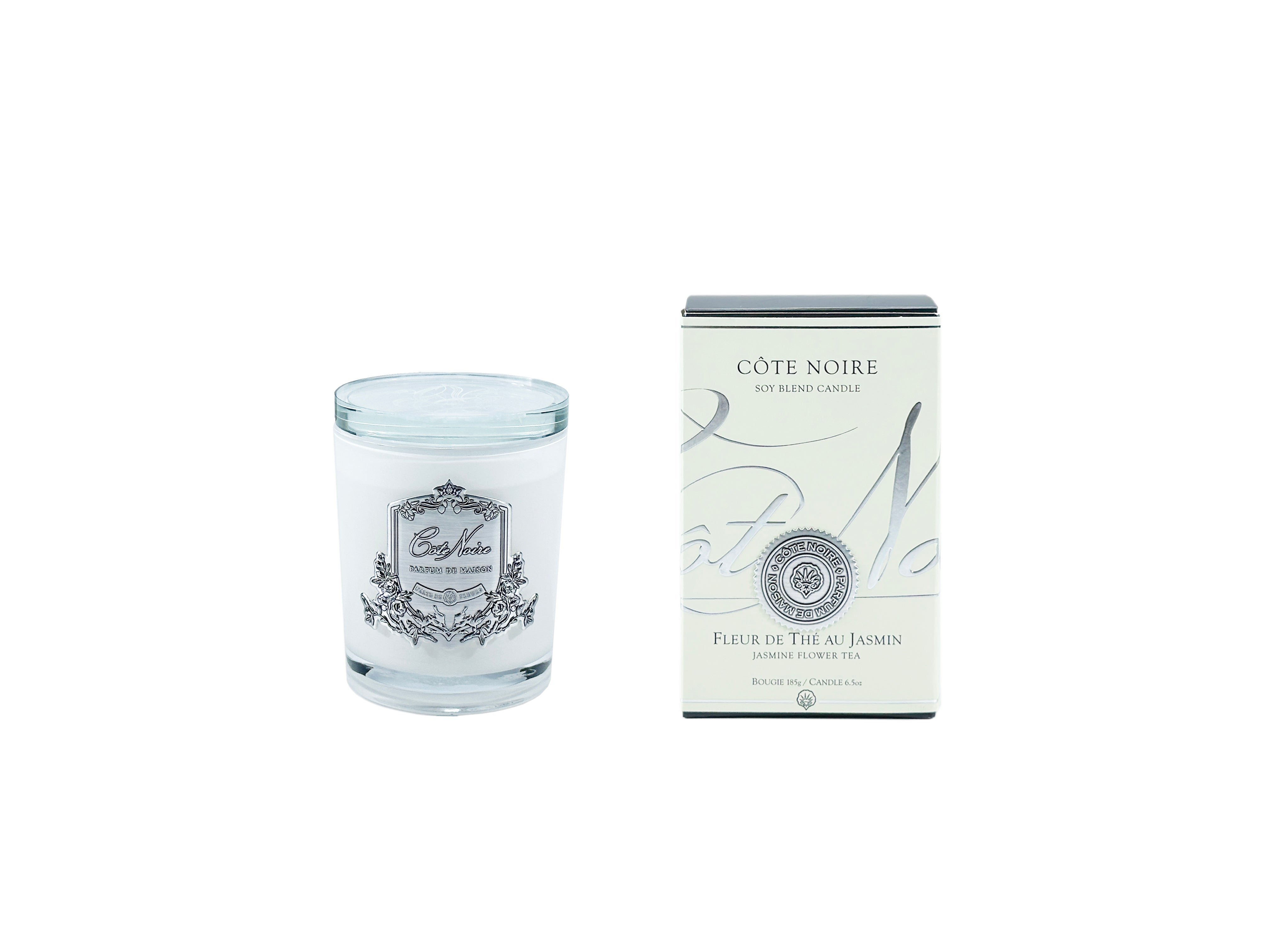 Cote Noire - Jasmine Flower Tea - 185g Silver Candle